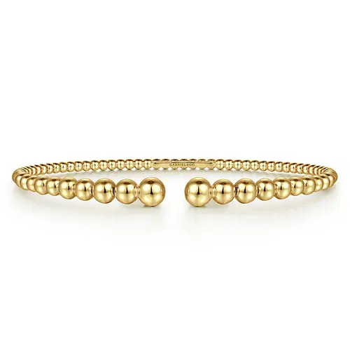 14KY GRAD BEAD OPEN BUJUKAN BANGLE BRAC 5.75"