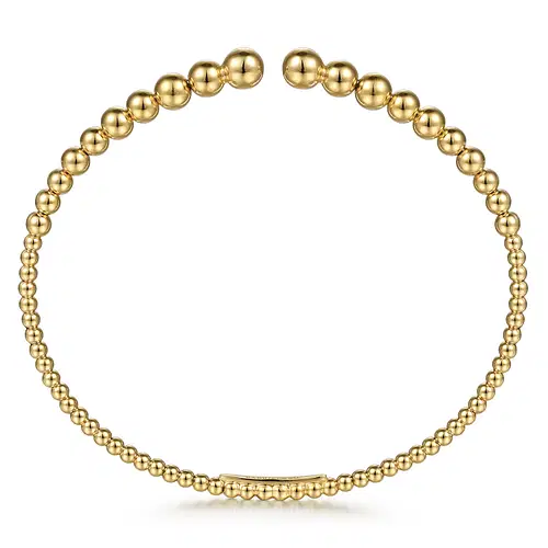 14KY GRAD BEAD OPEN BUJUKAN BANGLE BRAC 5.75"