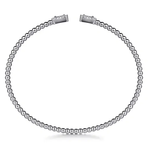 14KW .32CTW EMRD/RBC HALO BEAD OPEN BUJUKAN BANGLE 5.75"