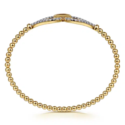 14KY .74CTW DIA BEADED BANGLE BRAC