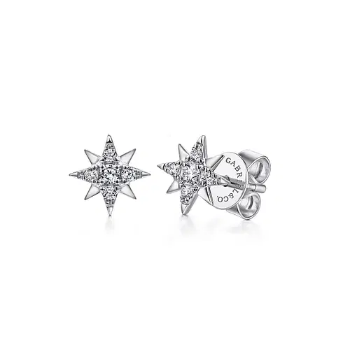 14KW .11CTW DIA 8POINT STAR STUD