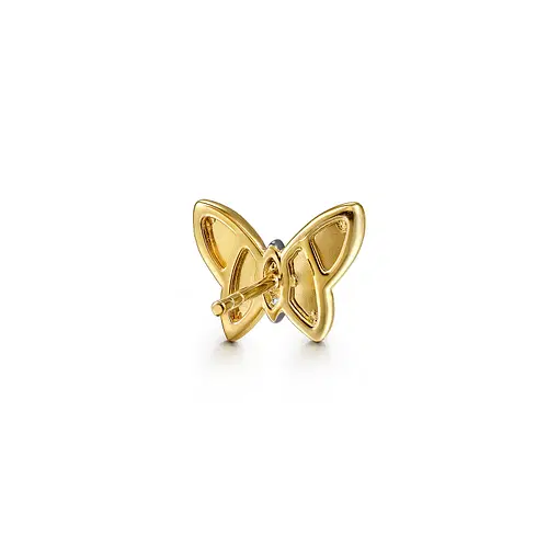 14KY .05CTW DIA RUFFLED BUTTERFLY STUD EARR