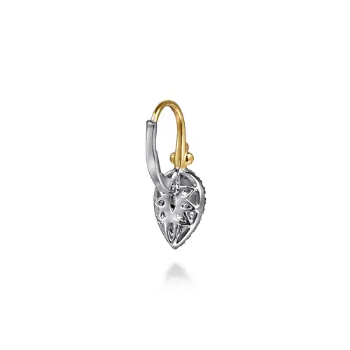 14KYW .72CTW DIA PEAR SHAPE DROP EARR
