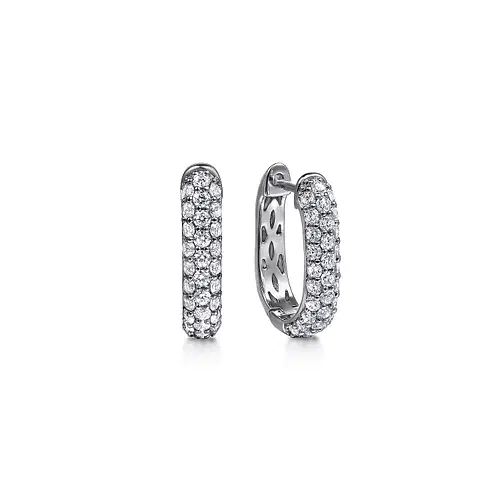 14KW .76CTW DIA PAVE U-SHAPE HUGGIE EARR