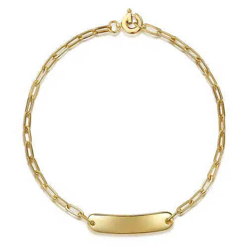 14KY PAPERCLIP ID BRACELET 7"