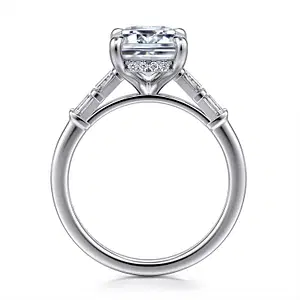 14KW .34CTW DIA BAG ACCENT HIDDEN HALO CZ CTR SZ 6.5