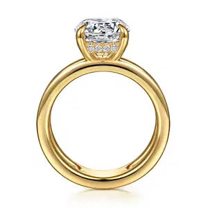 14KY .10CTW DIA HIDDEN HALO OPEN SHANK SEMI CZ CTR SZ 6.5