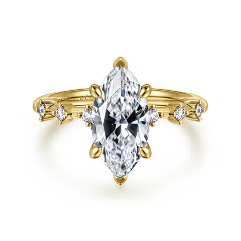 14KY .16CTW RBC DIA 6 STN STAT HDN HALO SEMI FOR 3.50 MARQ CZ CTR SZ 6.5