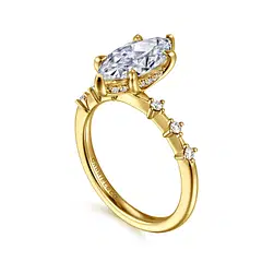 14KY .16CTW RBC DIA 6 STN STAT HDN HALO SEMI FOR 3.50 MARQ CZ CTR SZ 6.5