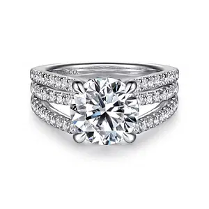 14KW .53CTW DIA 3 BAND SEMI - 5CT RND CZ CTR SZ 6.5