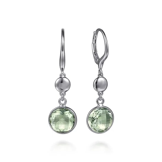 Gabriel & Co. Sterling Silver Green Amethyst Drop Earrings