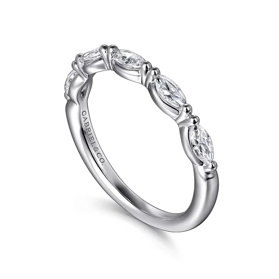 Gabriel & Co. 14K White Gold Marquise Diamond Anniversary Band
