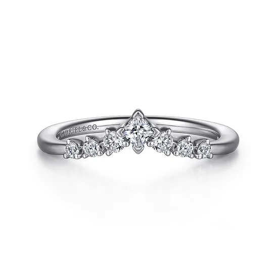 Gabriel & Co. 14K White Gold Diamond V-Shaped Anniversary Band