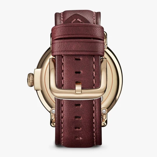 Shinola 47mm Runwell Watch - Dark Brown Dial, Teak Leather Strap