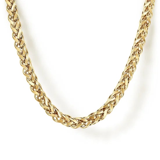 Gabriel & Co. 14K Yellow Gold Hollow Wheat Chain Necklace (22")