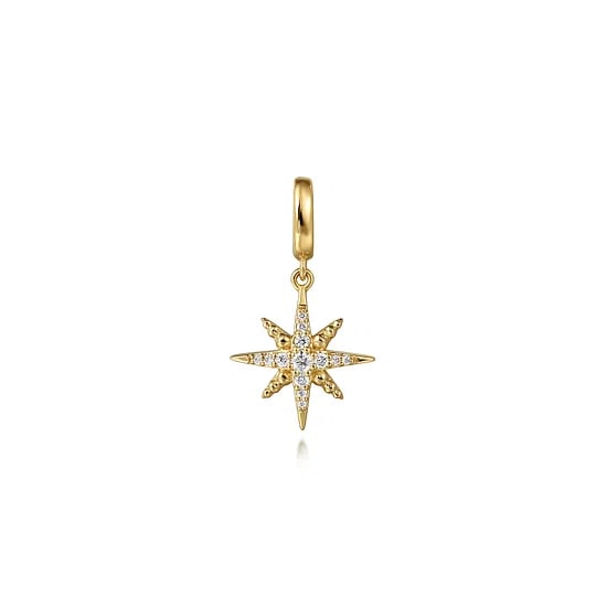 Gabriel & Co. 14K Yellow Gold Diamond Star Pendant