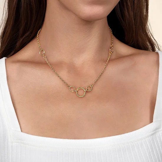 Gabriel & Co. 14K Yellow Gold Hollow Tube Link Necklace (17")