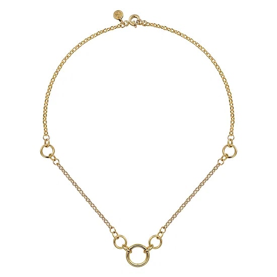 Gabriel & Co. 14K Yellow Gold Hollow Tube Link Necklace (17")