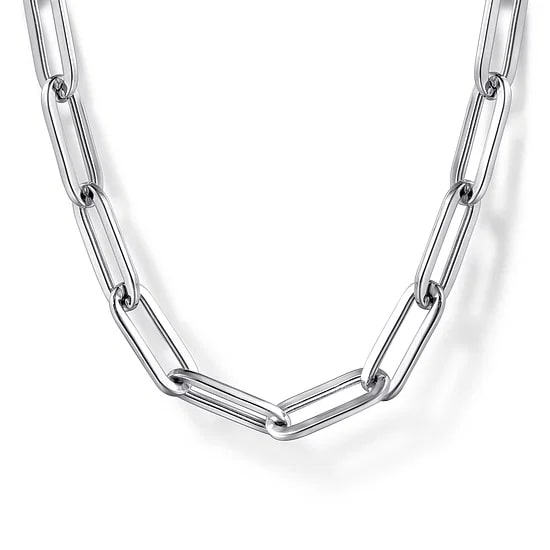 Gabriel & Co. Sterling Silver Paperclip Chain Necklace (18")