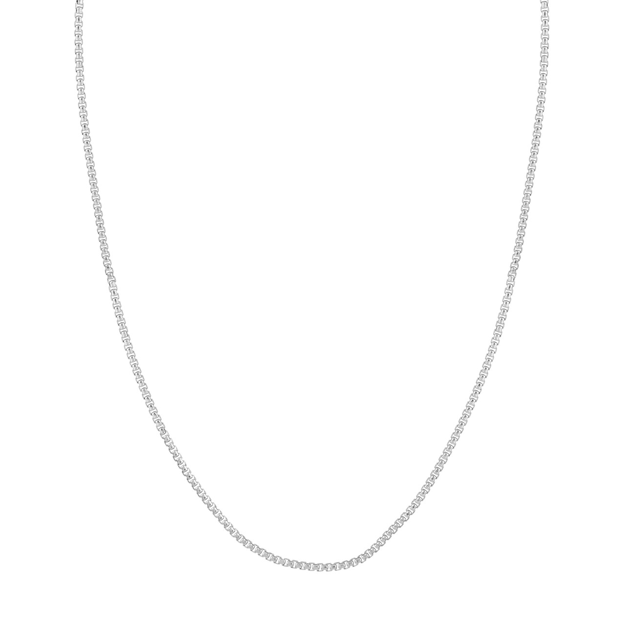 Sterling Silver 2.1mm Round Box Chain Necklace (20")