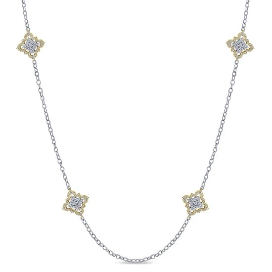 Gabriel & Co. 18K White Gold Diamond 6-Station Necklace (32")