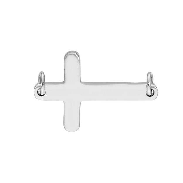 14K White Gold Sideways Cross Charm