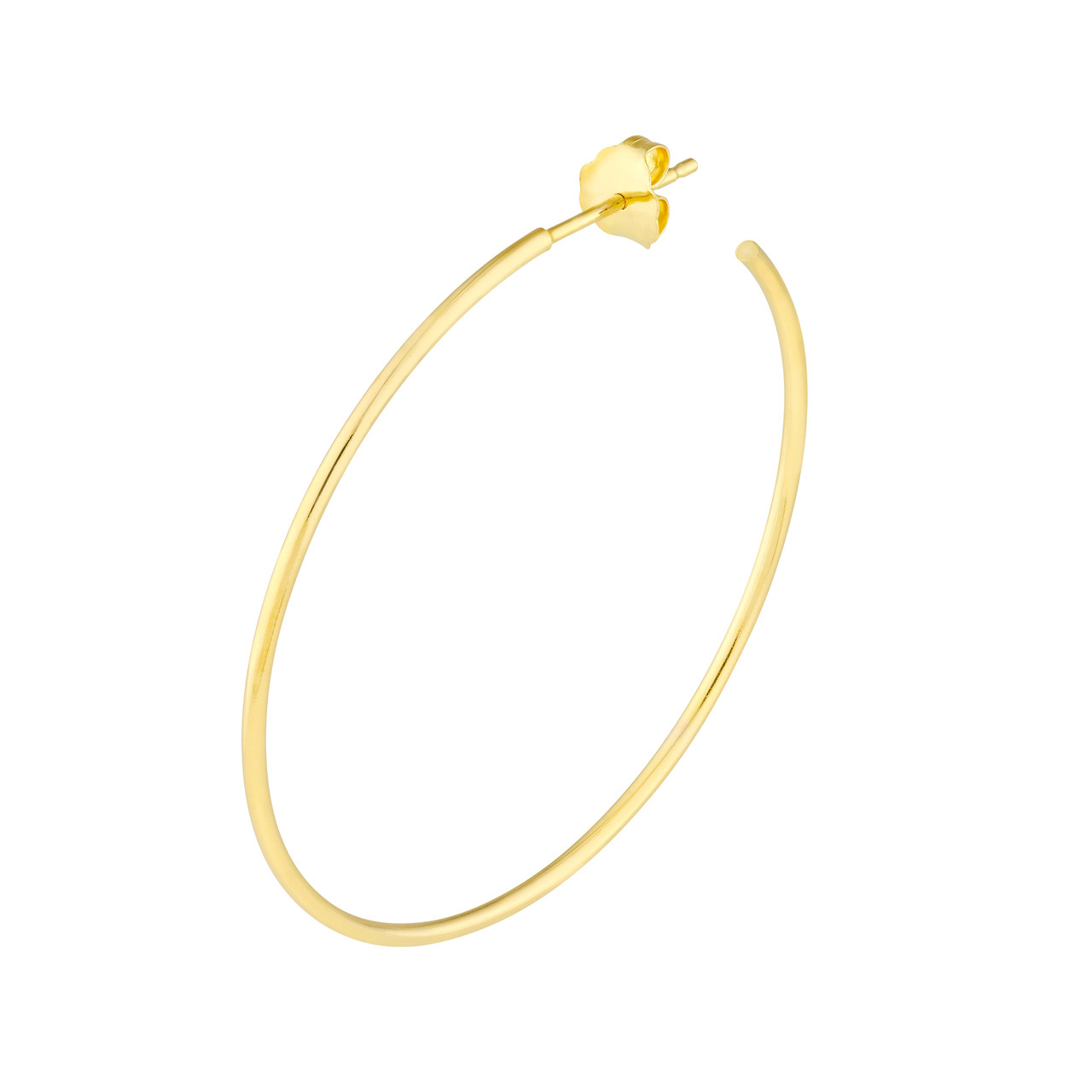 14K Yellow Gold Large Hoop Earrings (40x1.2mm)