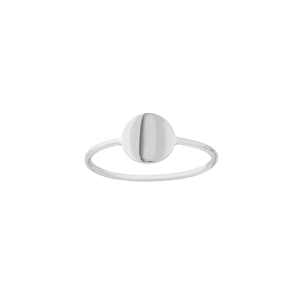 14K White Gold Flat Disk Wire Fashion Ring - Size 6