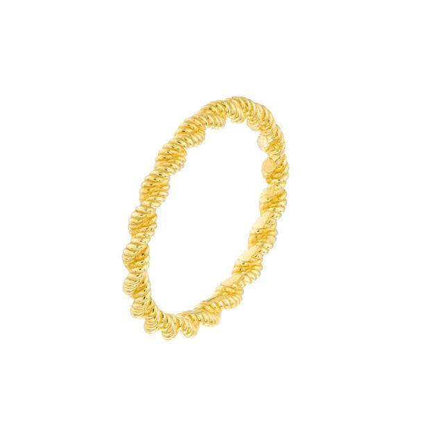 14K Yellow Gold Cable Pattern Band - Size 6