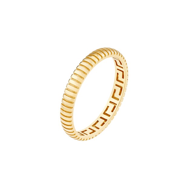 14K Yellow Gold Snake Diamond Cut Band - Size 6