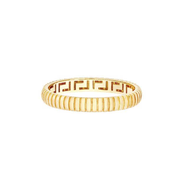 14K Yellow Gold Snake Diamond Cut Band - Size 6