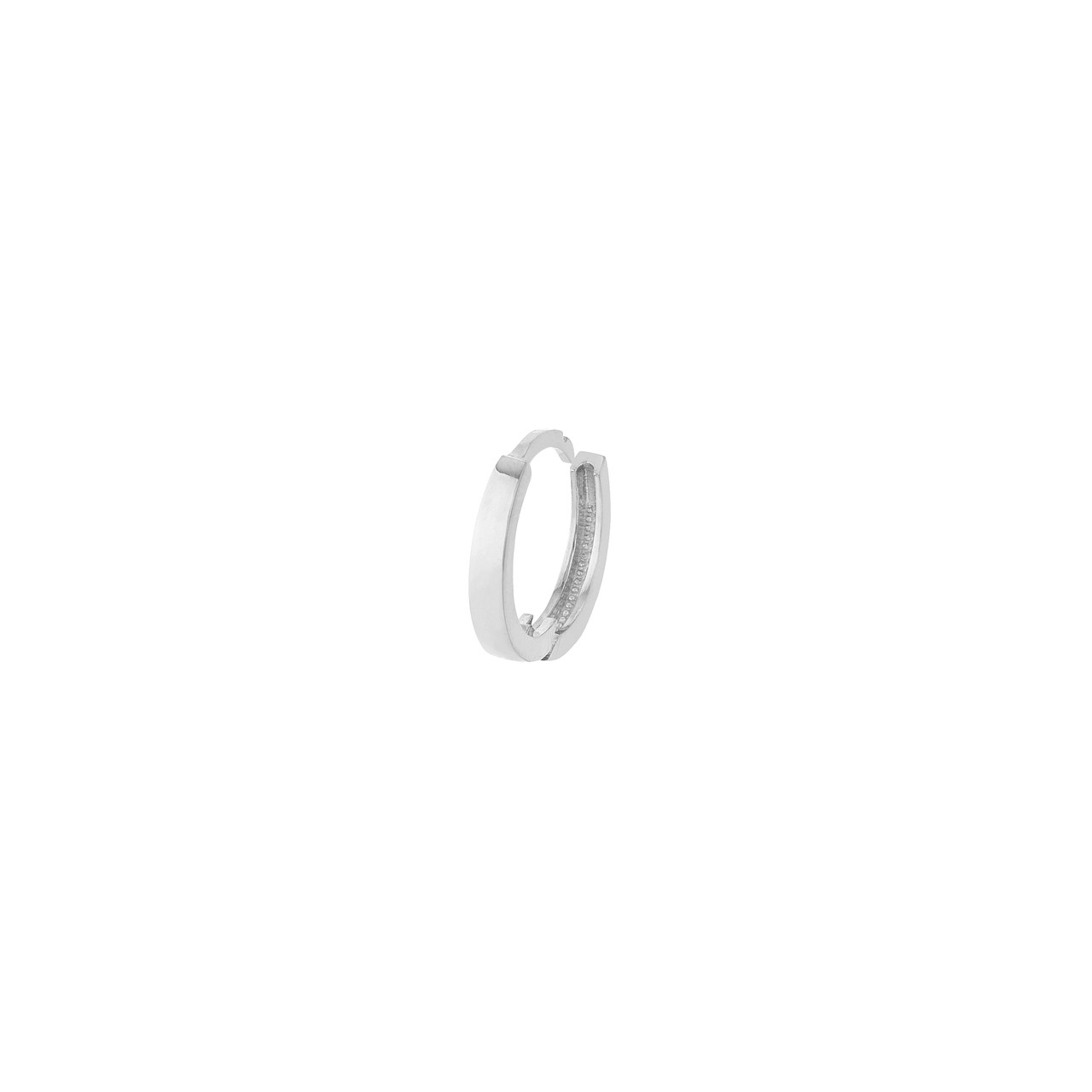 14K White Gold Square Wire Huggie Earrings (12.35x2mm)