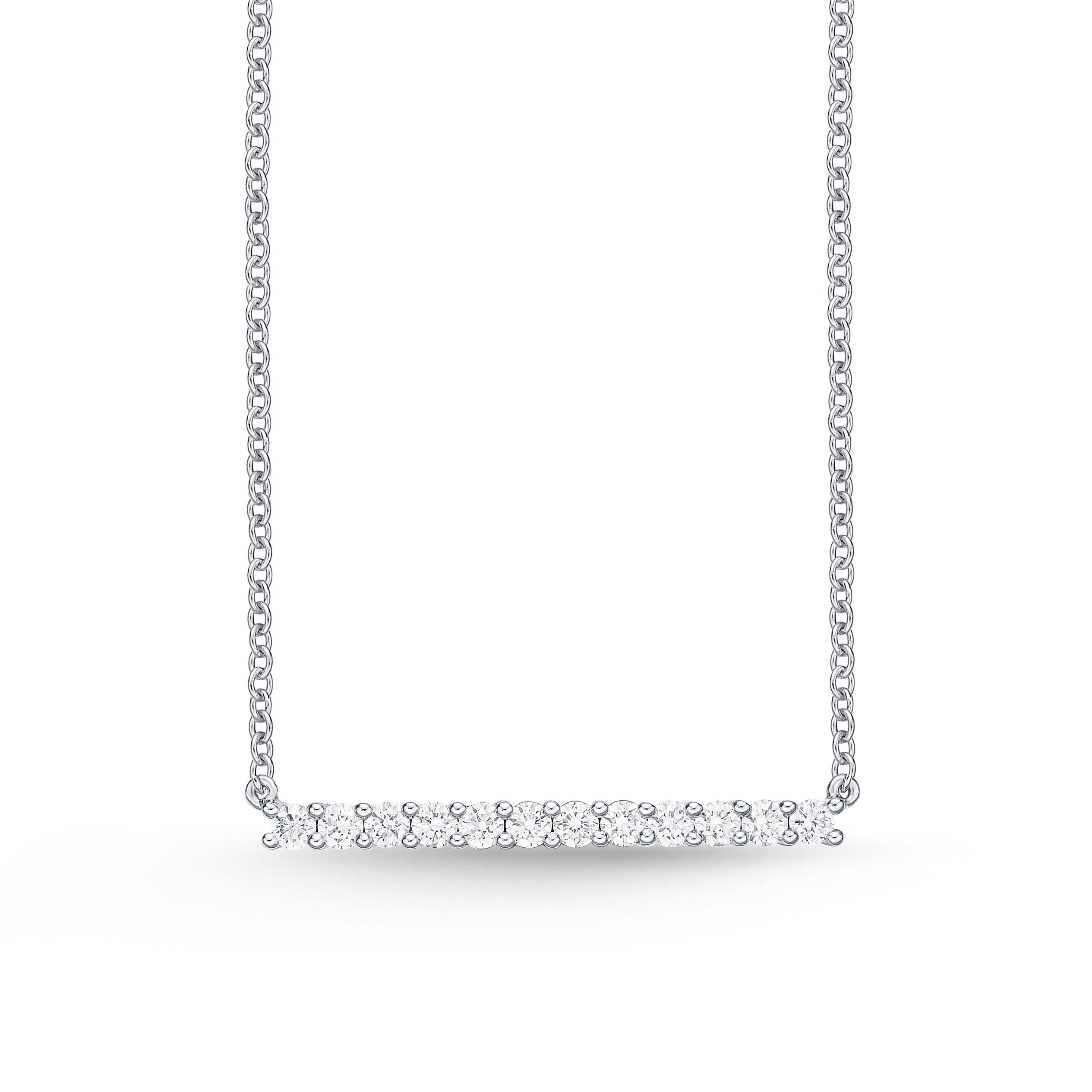 0.31ctw Diamond Bar Pendant Necklace in 18K White Gold (18")