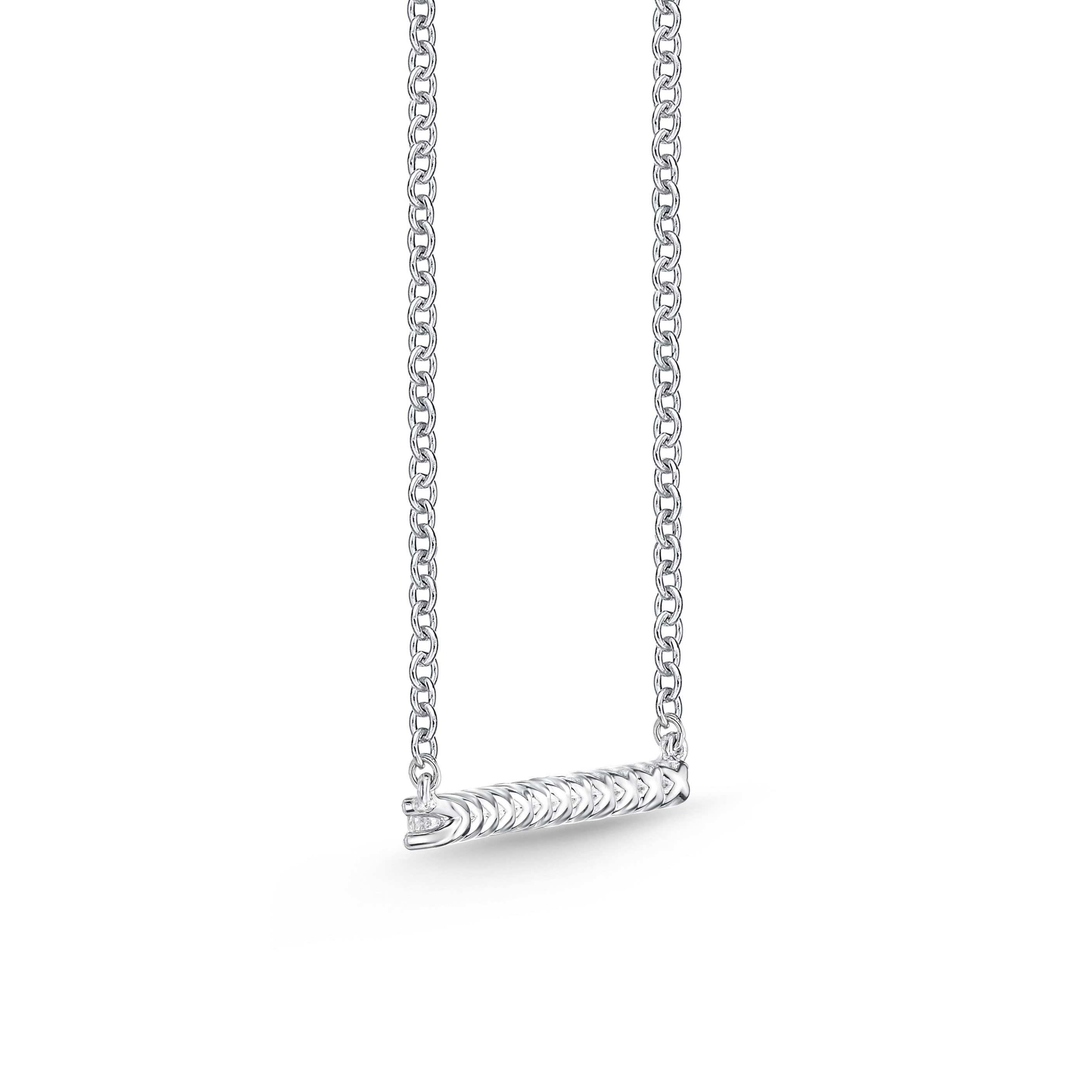0.31ctw Diamond Bar Pendant Necklace in 18K White Gold (18")