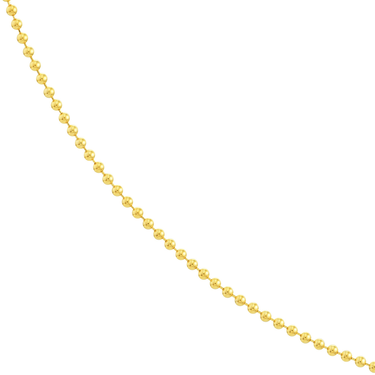 14K Yellow Gold 1mm Bead Chain Necklace (18")