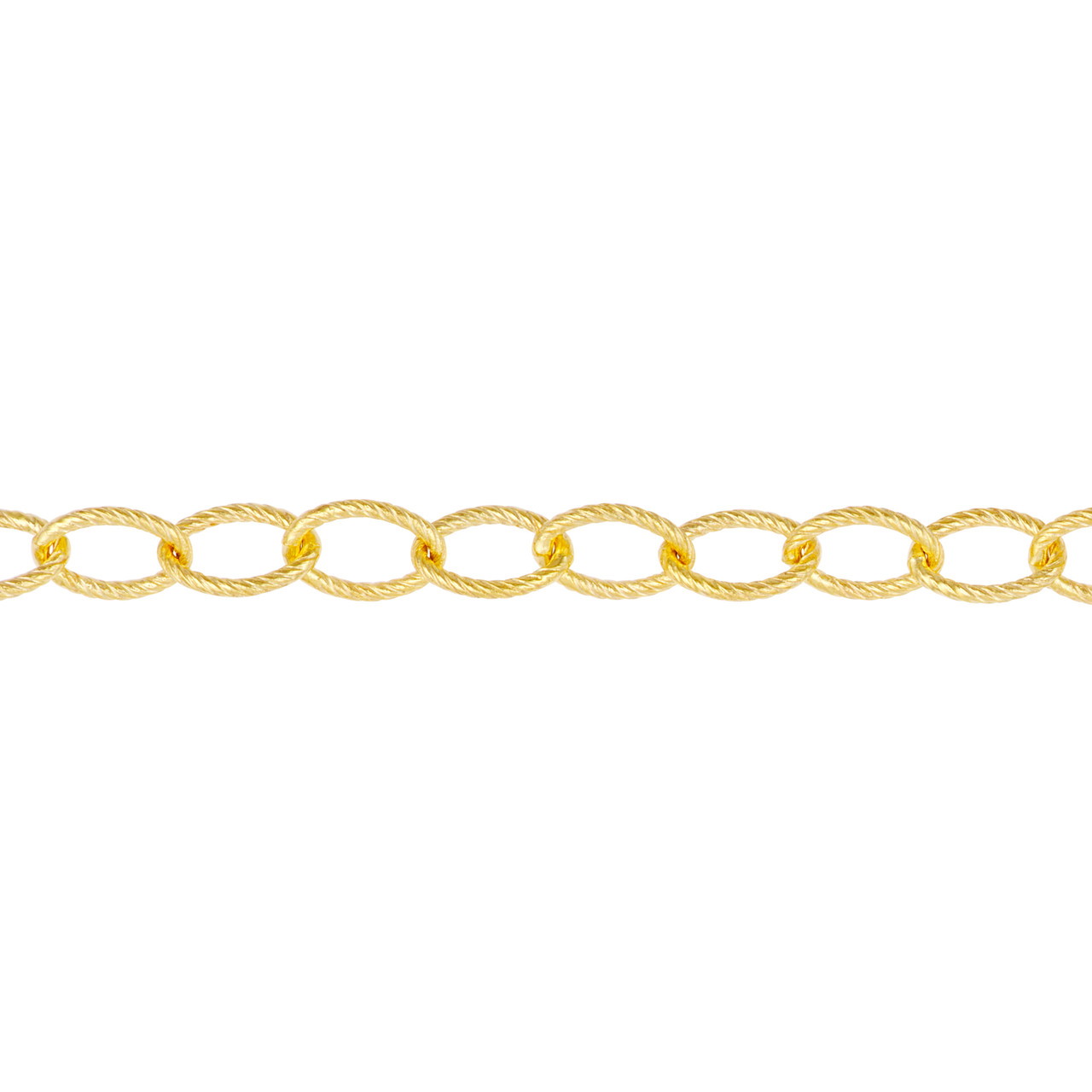 14K Yellow Gold Oval Twist Link Bracelet (7.5")