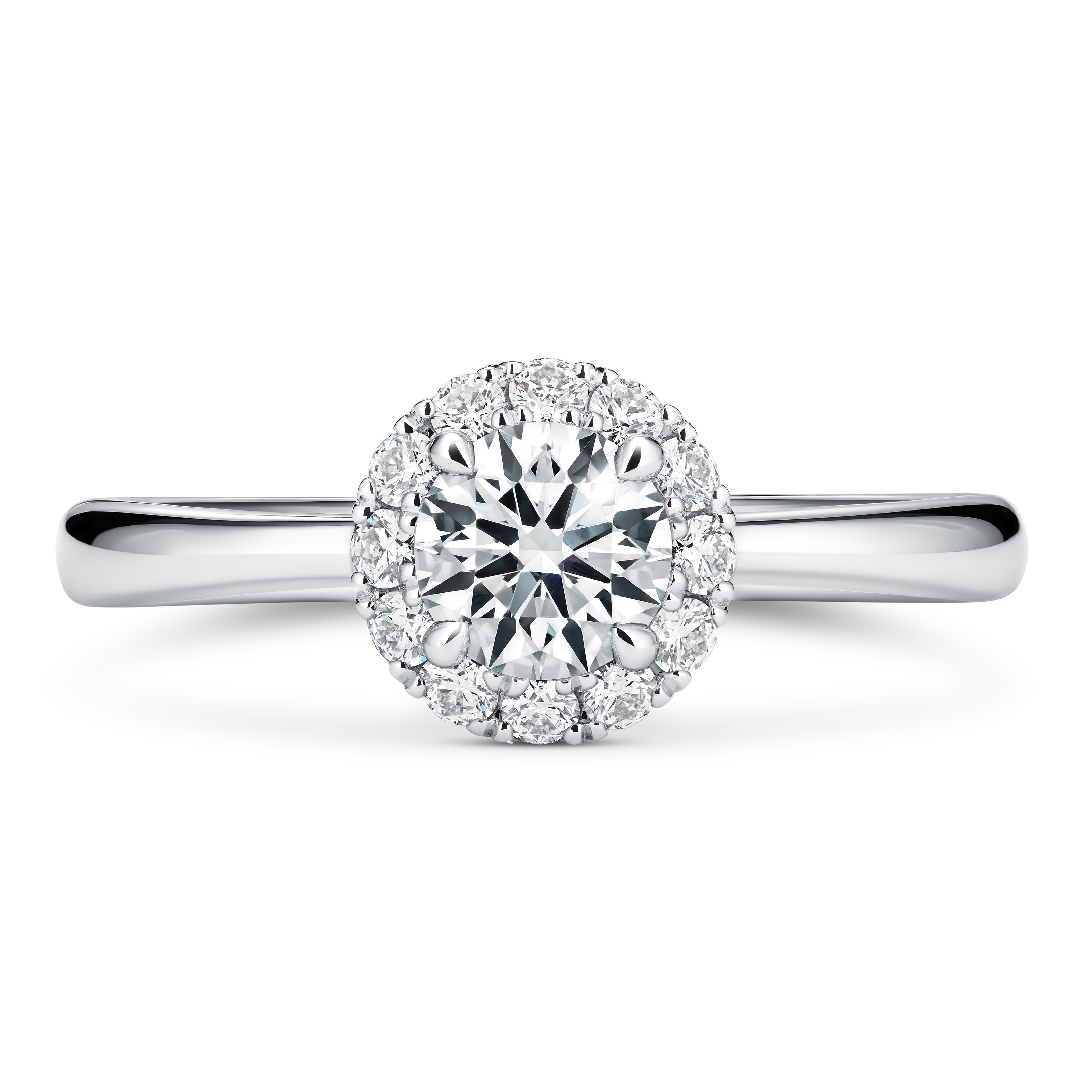 Hearts on Fire Vera 0.51ct Diamond Halo Engagement Ring in Platinum