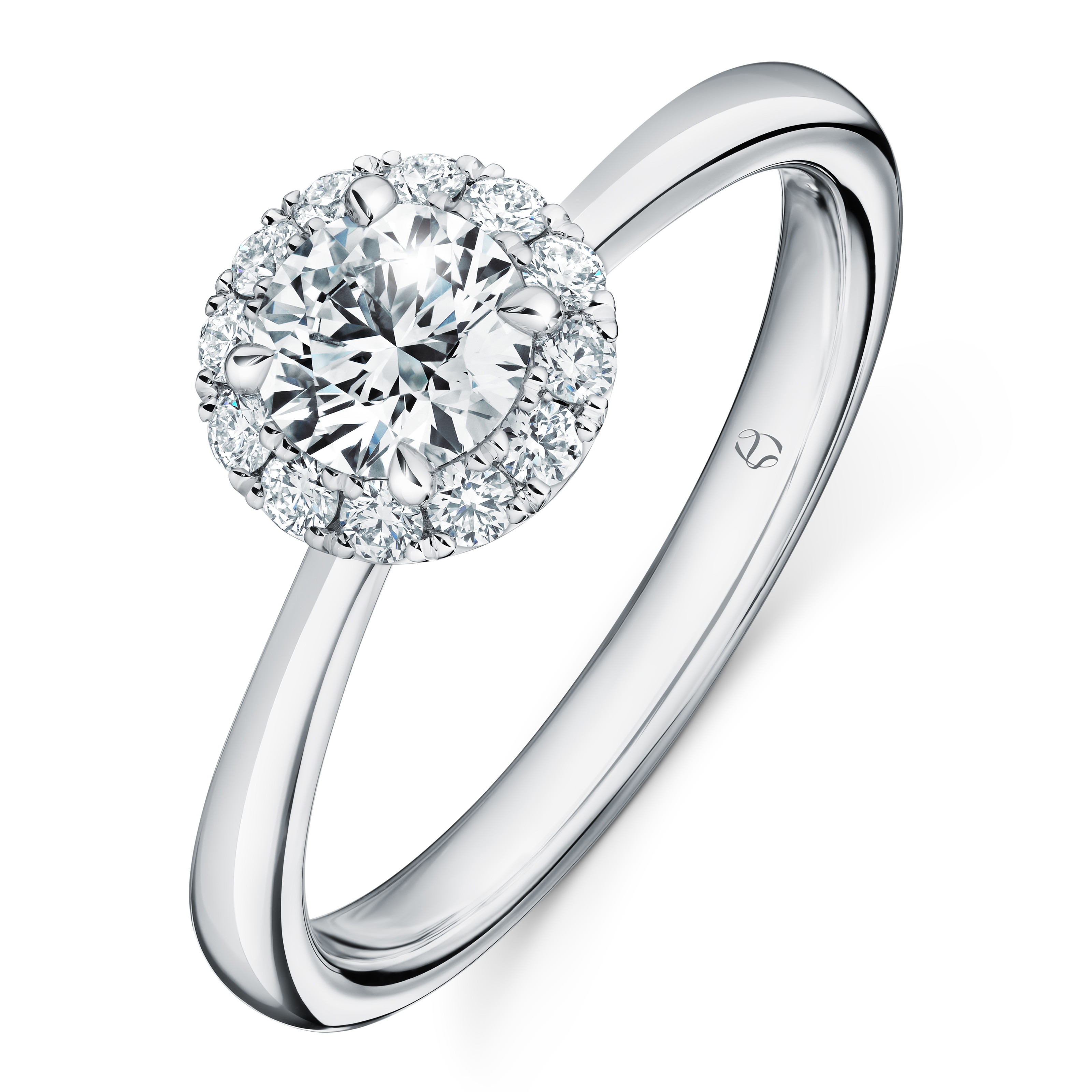 Hearts on Fire Vera 0.51ct Diamond Halo Engagement Ring in Platinum
