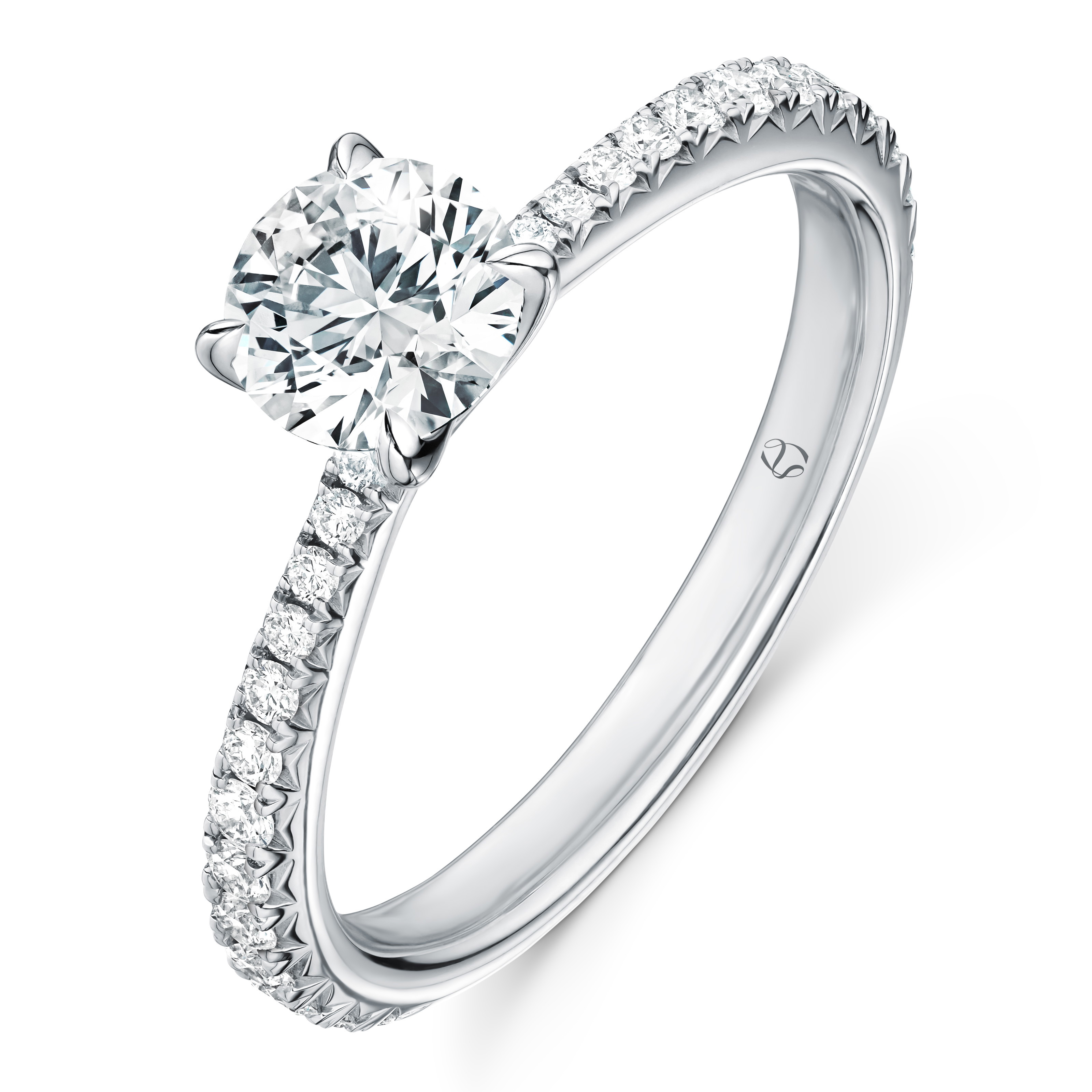 Hearts on Fire Vera 0.51ct Diamond Halo Engagement Ring in Platinum