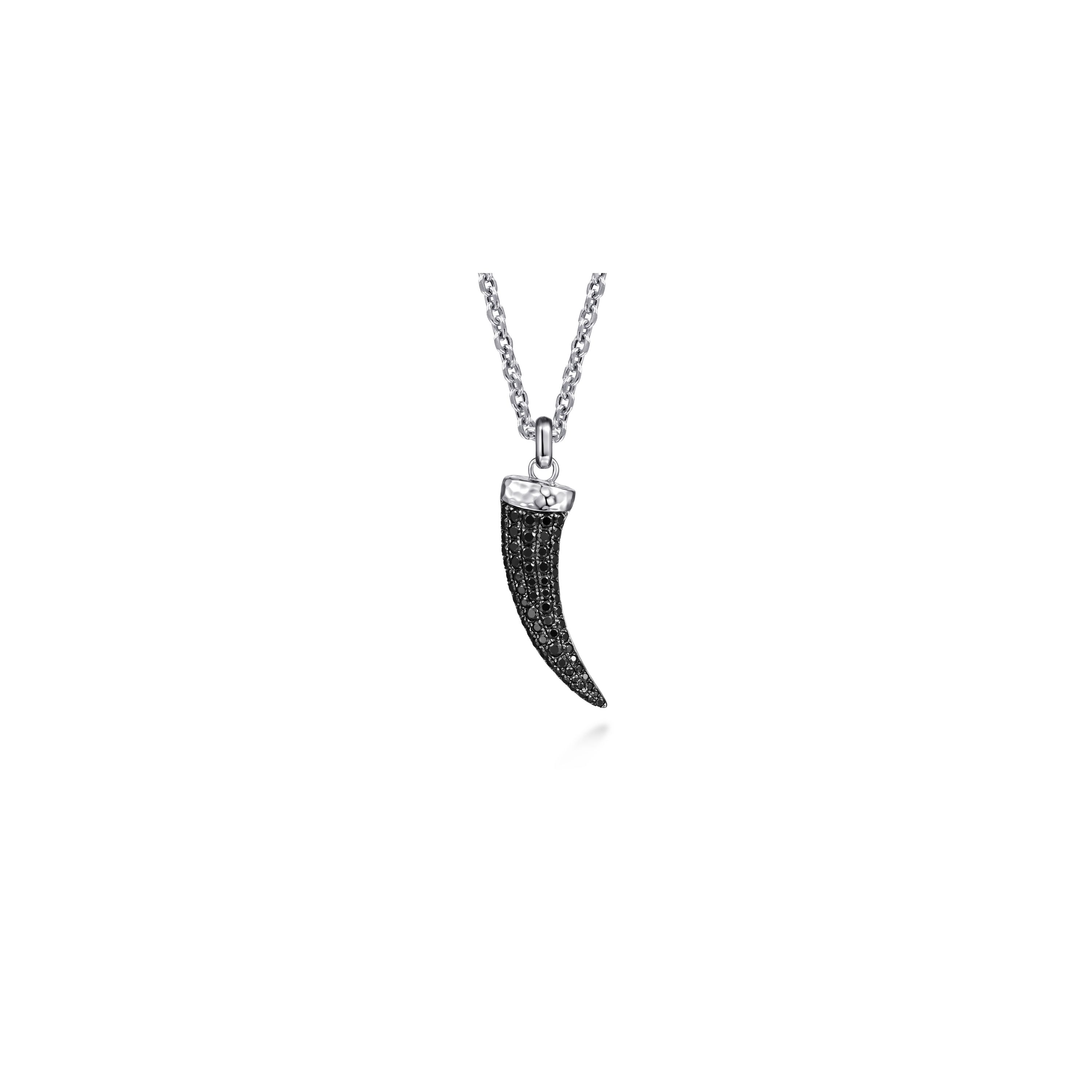 Gabriel & Co. Sterling Silver Black Spinel Horn Pendant