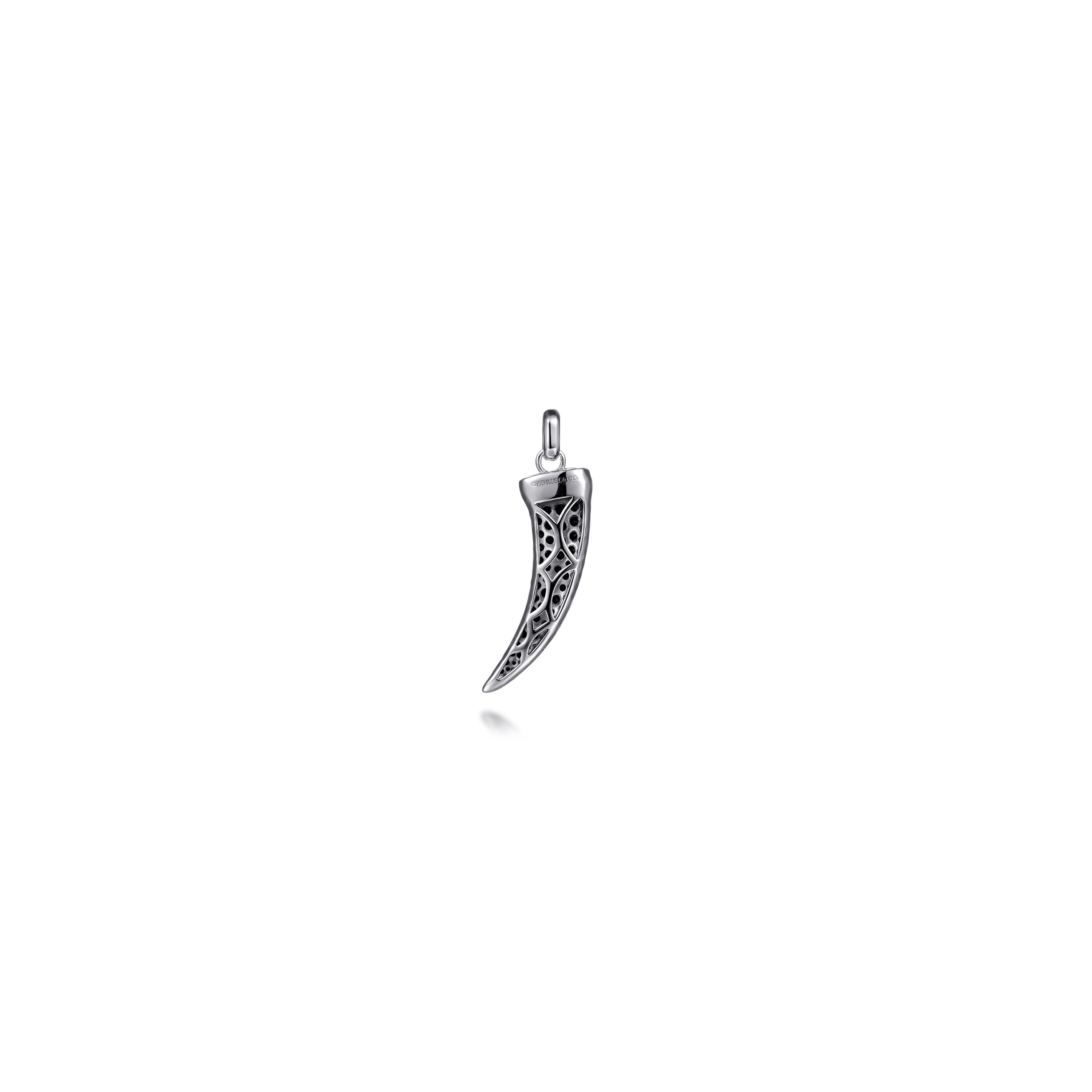 Gabriel & Co. Sterling Silver Black Spinel Horn Pendant