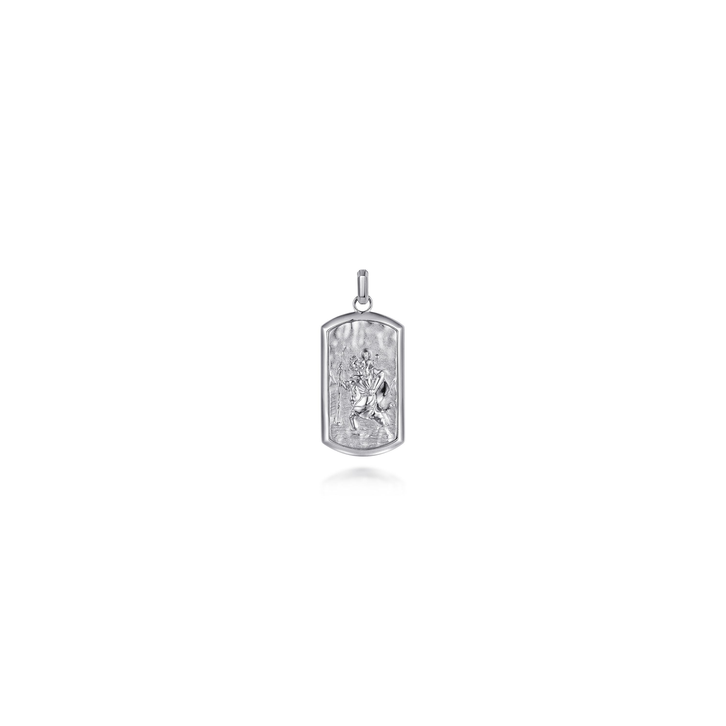Gabriel & Co. Sterling Silver St. Christopher Dog Tag Pendant