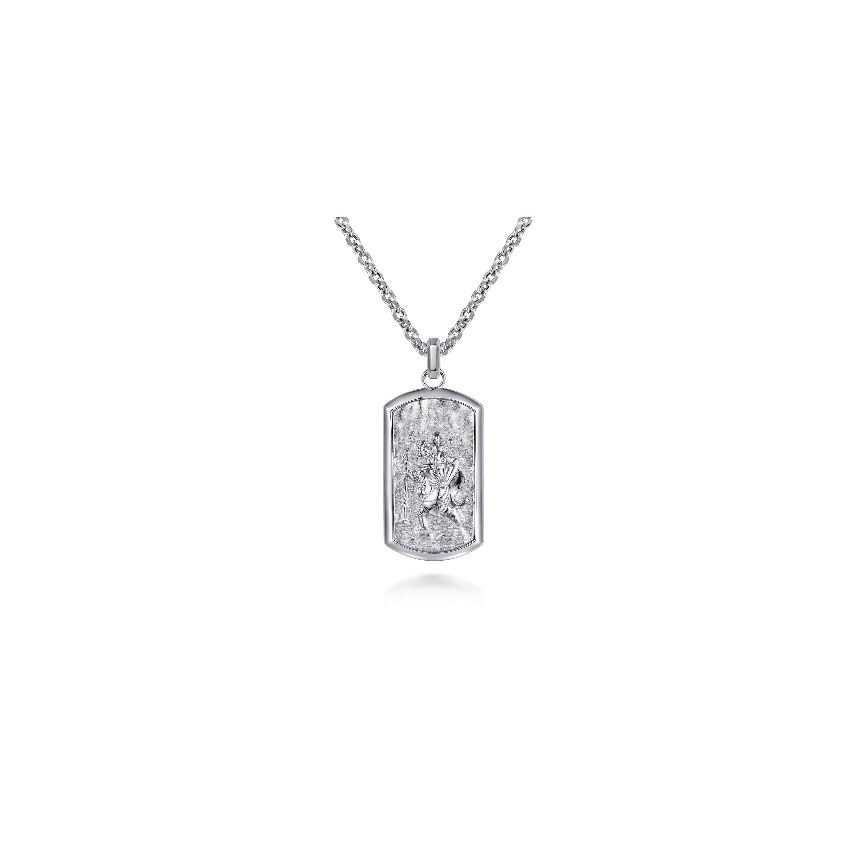 Gabriel & Co. Sterling Silver St. Christopher Dog Tag Pendant
