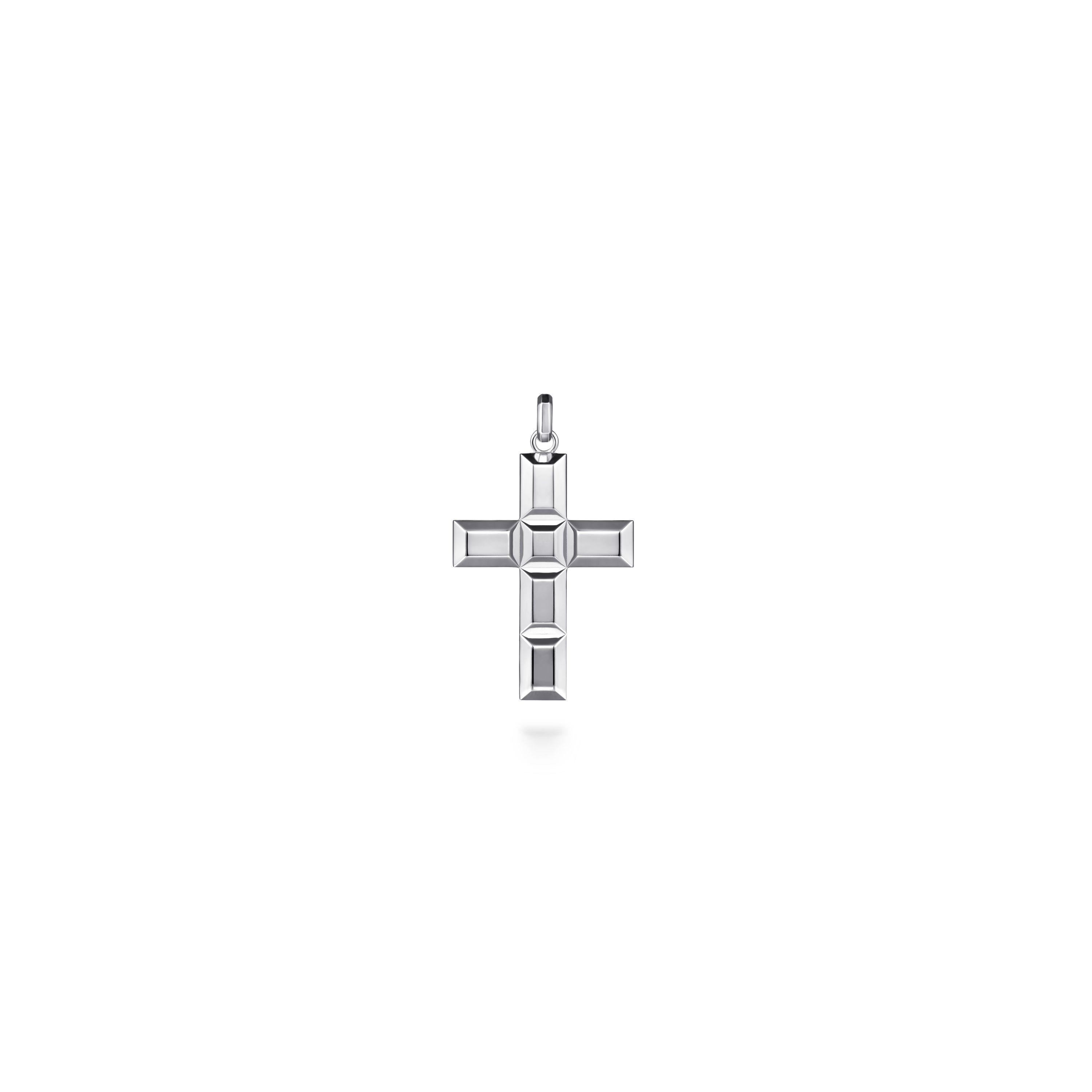 Gabriel & Co. Sterling Silver Medium Rectangle Station Cross Pendant