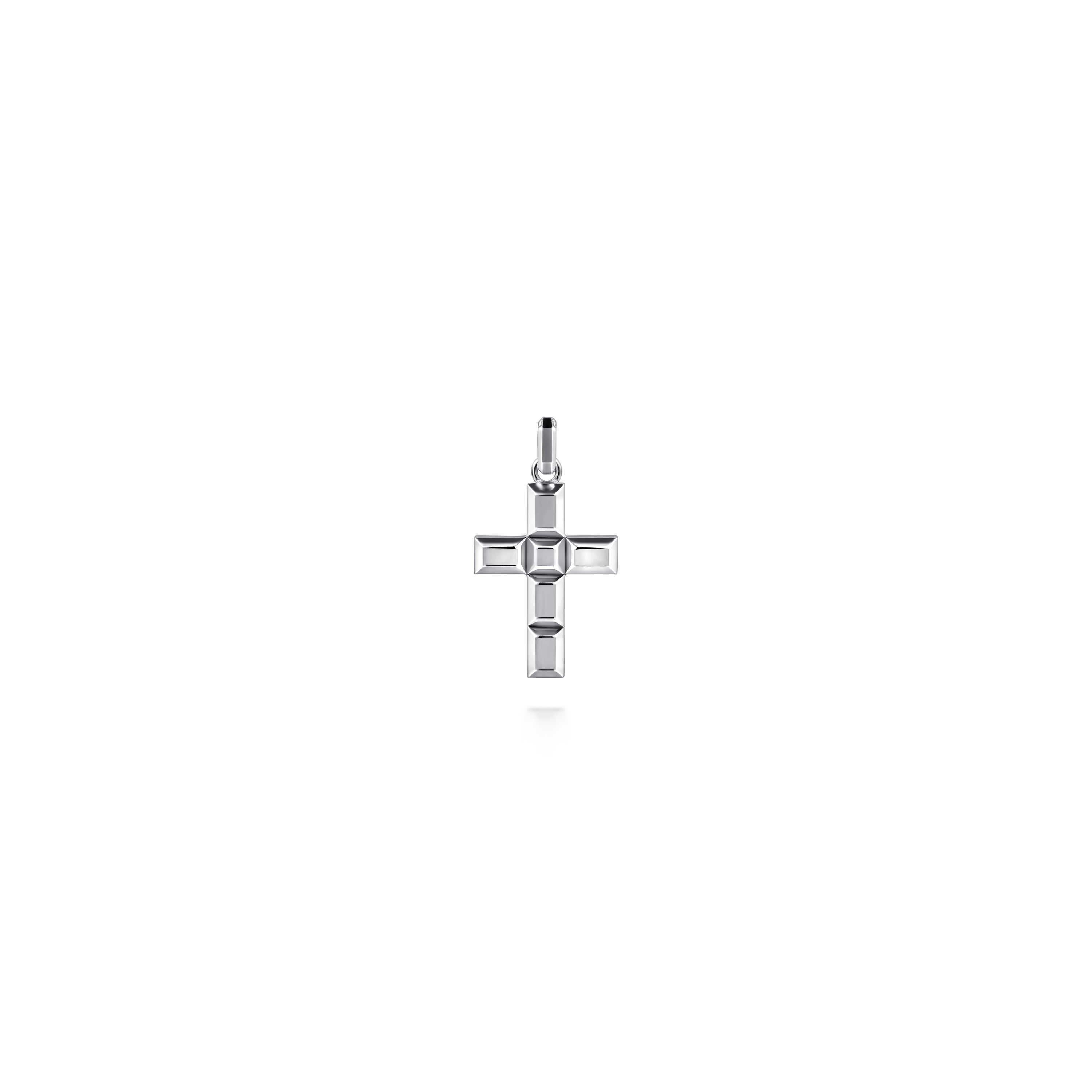 Gabriel & Co. Sterling Silver Small Rectangle Station Cross Pendant