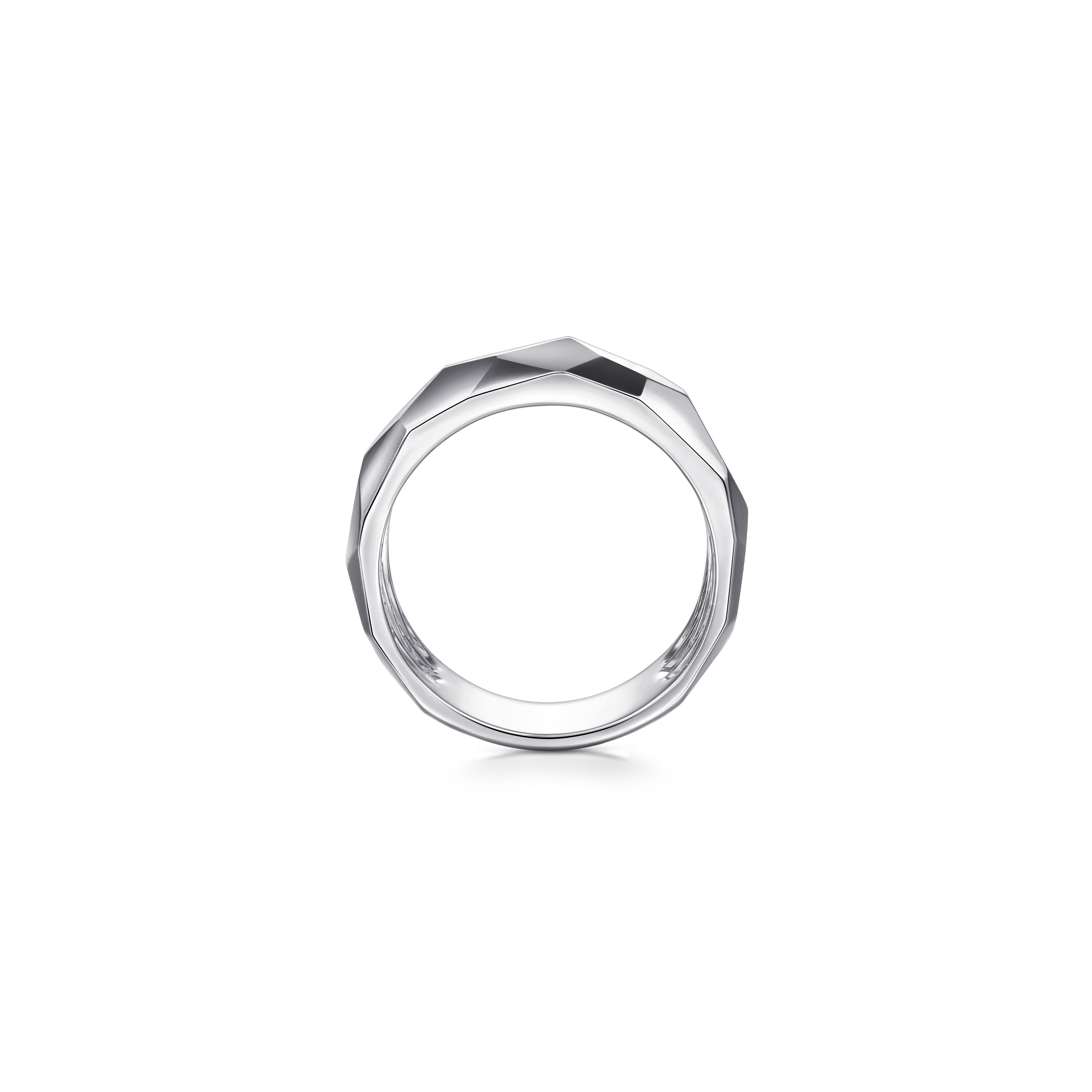 Gabriel & Co. Sterling Silver Faceted Wide Ring - Size 10