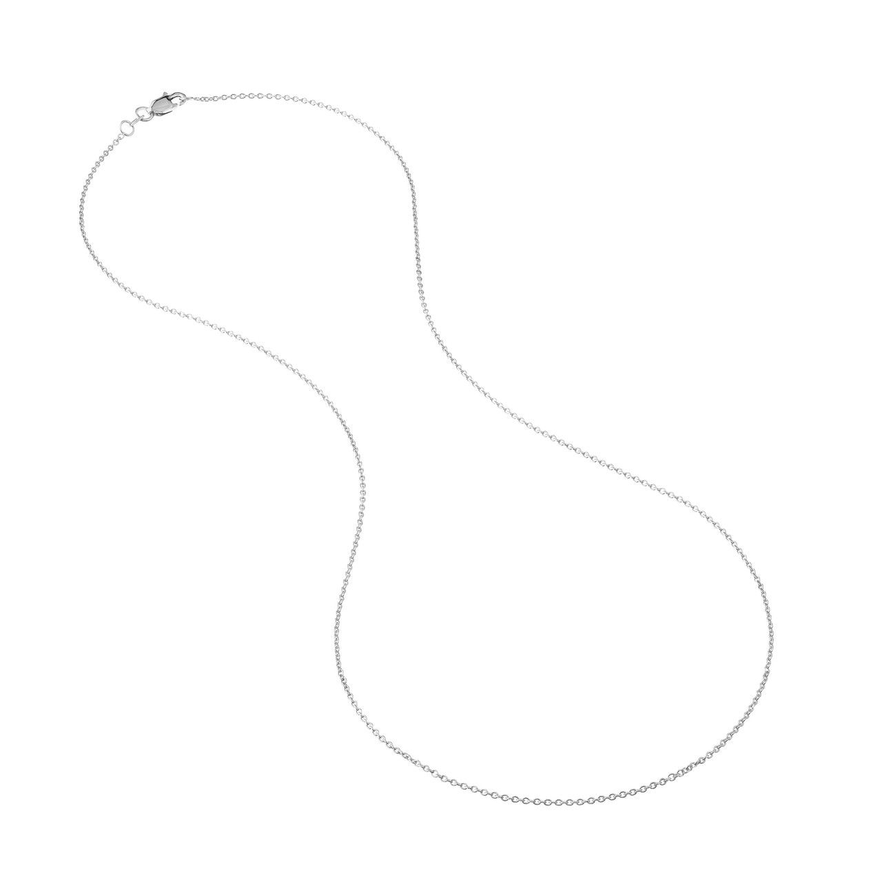 14K White Gold Cable Chain Necklace (1.05mm, 20")