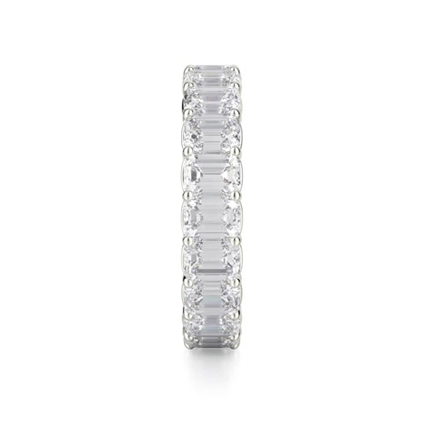 18K White Gold Emerald Cut Diamond Eternity Anniversary Band (3.75ctw)