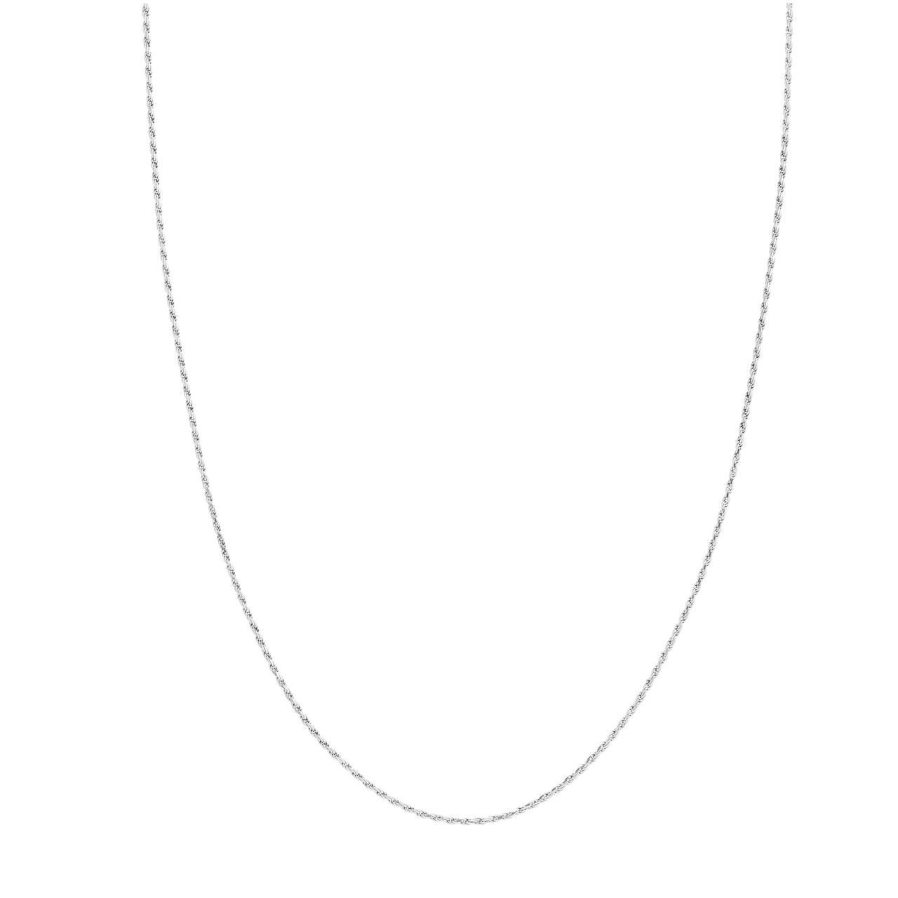 Sterling Silver 1.3mm Diamond Cut Rope Chain Necklace (16")