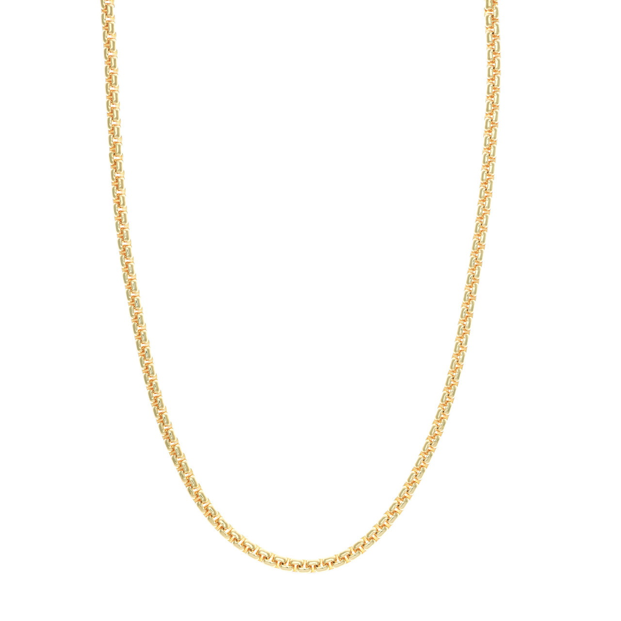 14K Yellow Gold 4.95mm Solid Round Box Thick Chain Necklace (22")